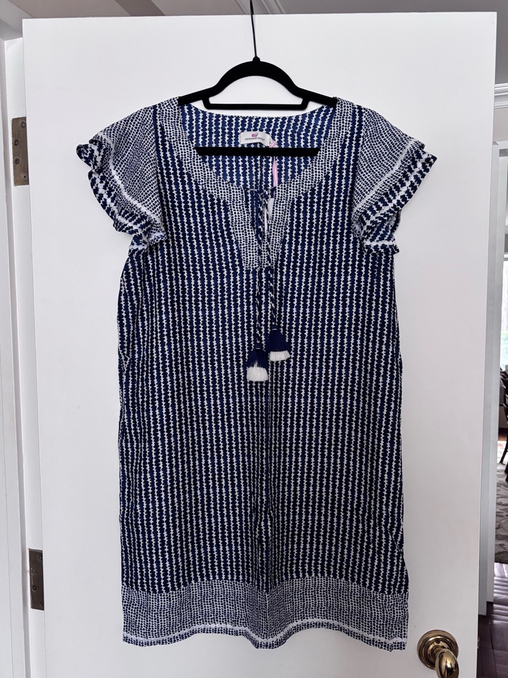 Vineyard Vines Navy Dot Stripe Women's Tunic Dress in Deep Bay